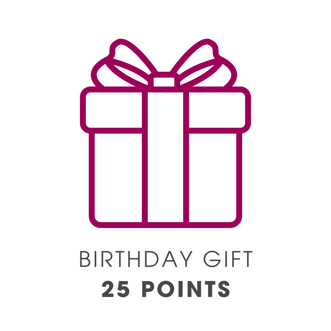 Happy Birthday! 25 points are yours every year on your birthday! 