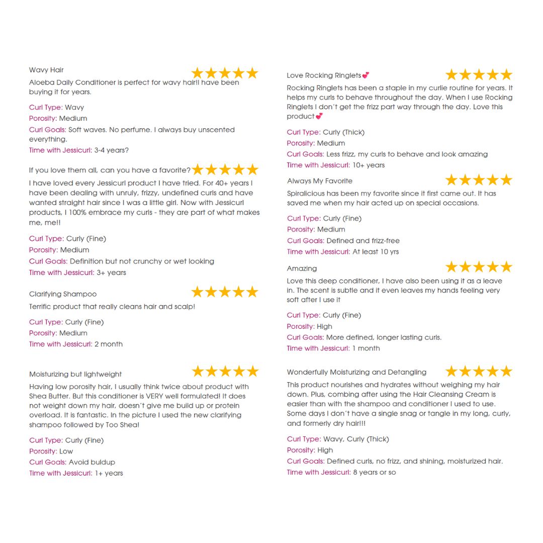 Collage of reviews on reviews page